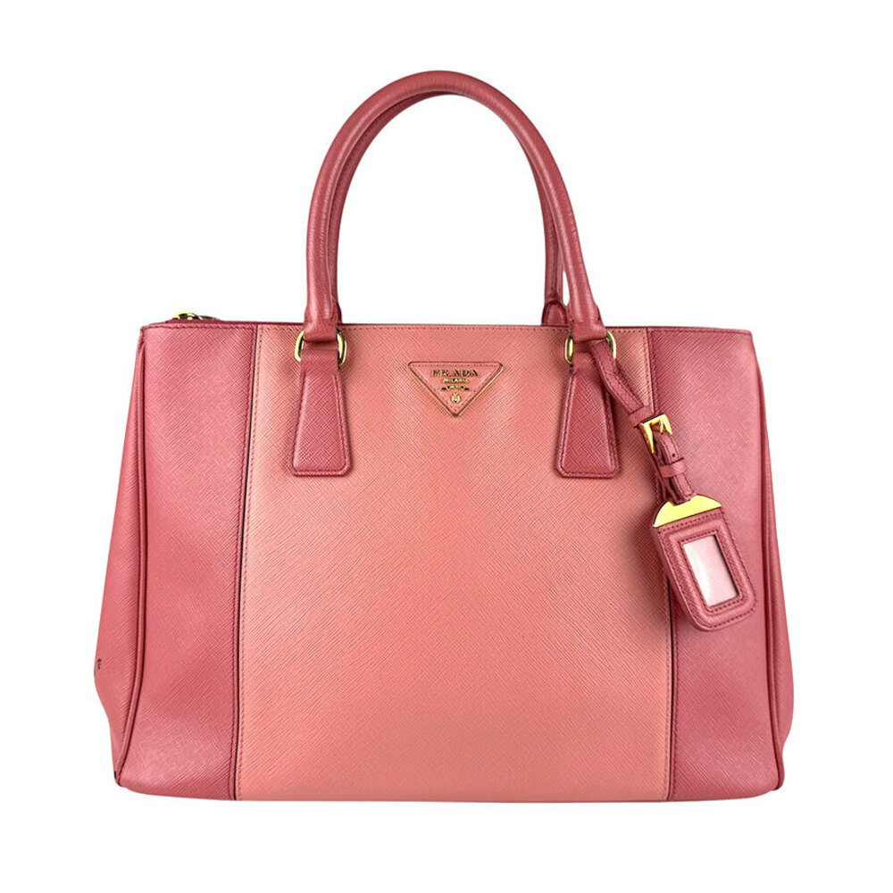 Prada 2way Galleria Saffiano Shoulder Bag Leather Pink
